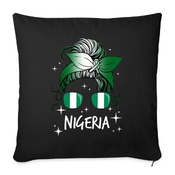Nigéria - Housse de coussin décorative 45 x 45 cm - noir - Devant
