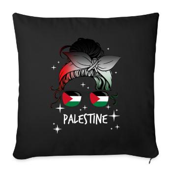 Palestine - Sofa pillowcase 17,3'' x 17,3'' (45 x 45 cm) - black - Front