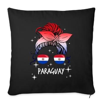 Paraguay - Sofa pillowcase 17,3'' x 17,3'' (45 x 45 cm) - black - Front