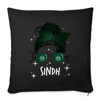 Sindh - Housse de coussin décorative 45 x 45 cm - noir - Devant