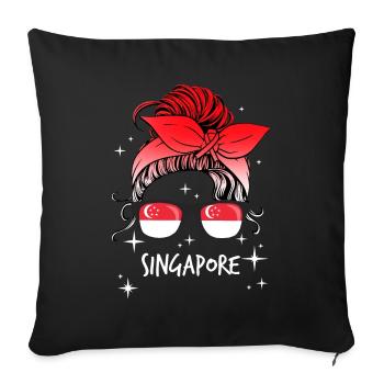 Sindh - Housse de coussin décorative 45 x 45 cm - noir - Devant