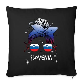 Slowenien - Sofakissenbezug 45 x 45 cm - Schwarz - Vorne