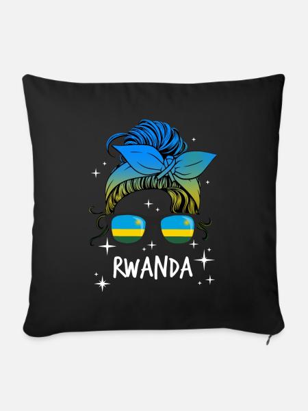 Ruanda - Sofakissenbezug 45 x 45 cm - Schwarz