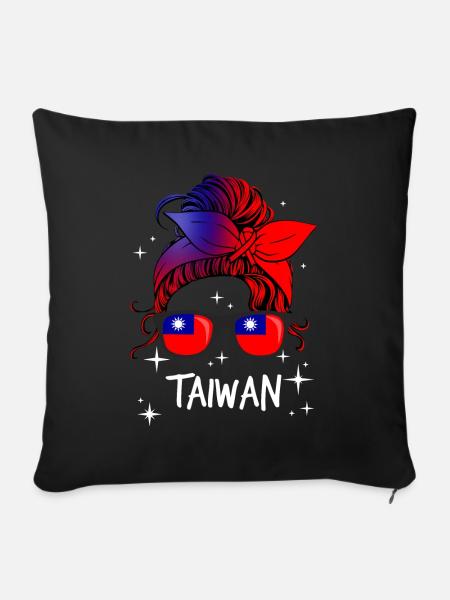 Taiwan - Sofakissenbezug 45 x 45 cm - Schwarz