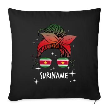 Suriname - Sofa pillowcase 17,3'' x 17,3'' (45 x 45 cm) - black - Front