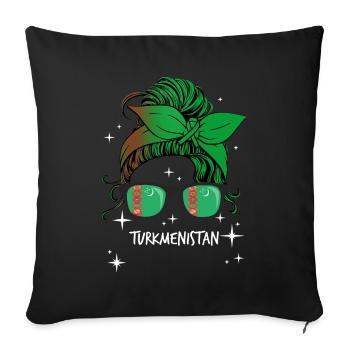 Turkmenistan - Sofa pillowcase 17,3'' x 17,3'' (45 x 45 cm) - black - Front