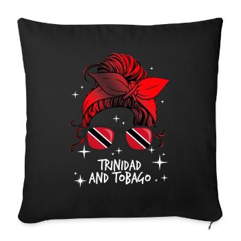 Trinidad and Tobago - Sofa pillowcase 17,3'' x 17,3'' (45 x 45 cm) - black - Front