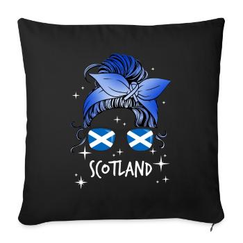 Ecosse - Housse de coussin décorative 45 x 45 cm - noir - Devant