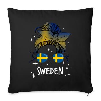 Sweden - Sofa pillowcase 17,3'' x 17,3'' (45 x 45 cm) - black - Front