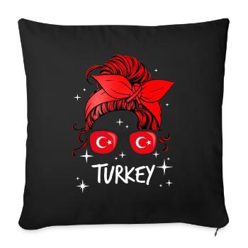 Türkei - Sofakissenbezug 45 x 45 cm - Schwarz - Vorne