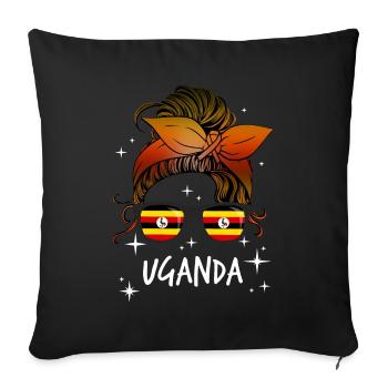 Uganda - Sofa pillowcase 17,3'' x 17,3'' (45 x 45 cm) - black - Front