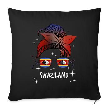 Swaziland - Housse de coussin décorative 45 x 45 cm - noir - Devant