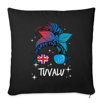 Tuvalu - Sofa pillowcase 17,3'' x 17,3'' (45 x 45 cm) - black - Front