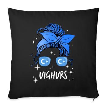 Ouïghours - Housse de coussin décorative 45 x 45 cm - noir - Devant