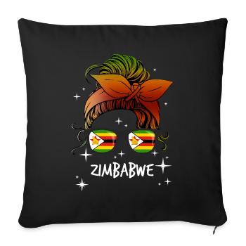 Simbabwe - Sofakissenbezug 45 x 45 cm - Schwarz - Vorne