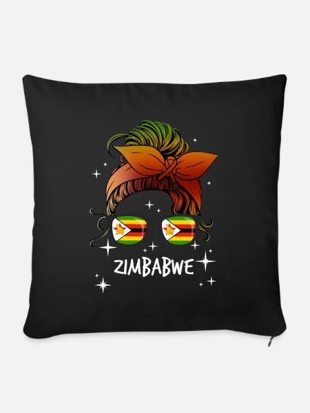 Simbabwe - Sofakissenbezug 45 x 45 cm - Schwarz