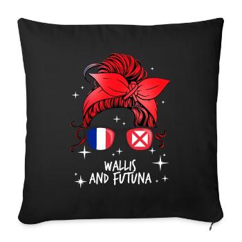 Wallis et Futuna - Housse de coussin décorative 45 x 45 cm - noir - Devant