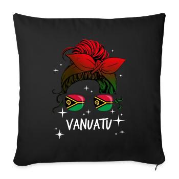 Vanuatu - Housse de coussin décorative 45 x 45 cm - noir - Devant