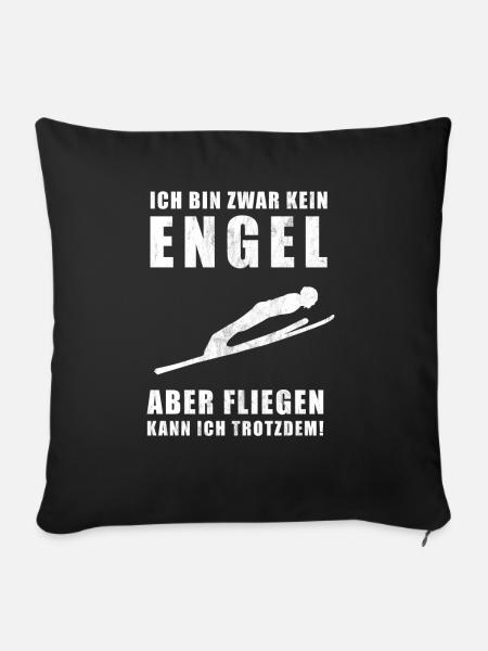 Skispringen | Skispringer | Skisprung | Skifliegen - Sofakissenbezug 45 x 45 cm - Schwarz