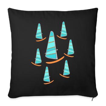 planche à voile - Housse de coussin décorative 45 x 45 cm - noir - Devant