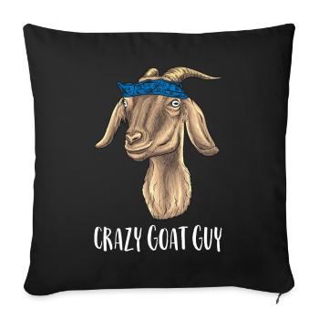 Homme de chèvre fou - Housse de coussin décorative 45 x 45 cm - noir - Devant