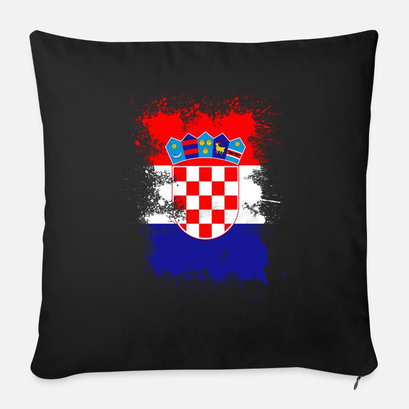 Kroatien - Sofakissenbezug 45 x 45 cm - Schwarz