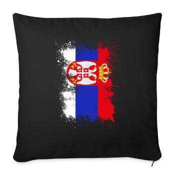 Serbia flag color spot - Sofa pillowcase 17,3'' x 17,3'' (45 x 45 cm) - black - Front