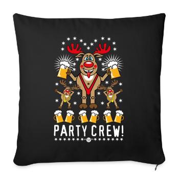241 Hirsch Rudolph Rudi Bier Party Crew Dabbing - Sofakissenbezug 45 x 45 cm - Schwarz - Vorne