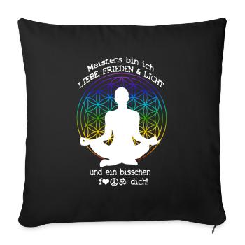 Mostly I'm peace - Meistens bin ich Frieden - Sofakissenbezug 45 x 45 cm - Schwarz - Vorne