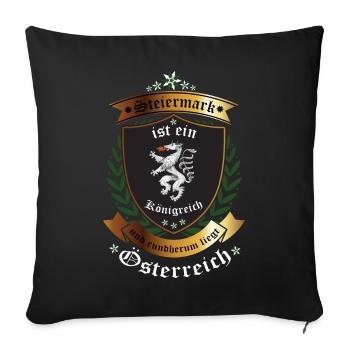 Steiermark - Sofakissenbezug 45 x 45 cm - Schwarz - Vorne