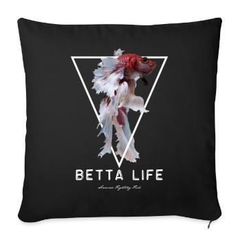 Betta Fish Geometric Siamese Fighting Fish Design - Sofa pillowcase 17,3'' x 17,3'' (45 x 45 cm) - black - Front