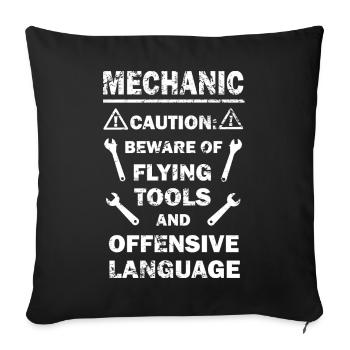 mechanic - Sofa pillowcase 17,3'' x 17,3'' (45 x 45 cm) - black - Front