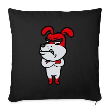 Émotion Colère Colère Combattre Chien Sentiments Chiens Sentiments - Housse de coussin décorative 45 x 45 cm - noir - Devant