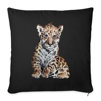 Jaguar Baby - Sofa pillowcase 17,3'' x 17,3'' (45 x 45 cm) - black - Front