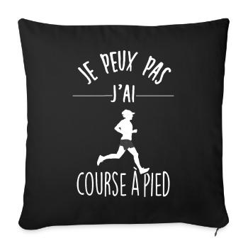Je peux pas j'ai Course à pied - Housse de coussin décorative 45 x 45 cm - noir - Devant