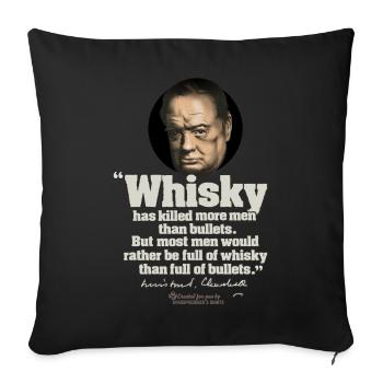 Whisky Quote by Winston Churchill - Sofa pillowcase 17,3'' x 17,3'' (45 x 45 cm) - black - Front