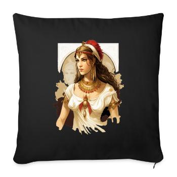 Reine antique en diadème rouge - Housse de coussin décorative 45 x 45 cm - noir - Devant