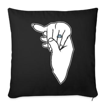 Bague de mariage de fiançailles Main - Housse de coussin décorative 45 x 45 cm - noir - Devant