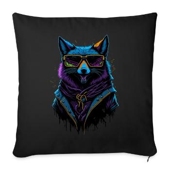 Cyberpunk Fox - Sofakissenbezug 45 x 45 cm - Schwarz - Vorne