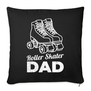 Père patineur à roulettes - Housse de coussin décorative 45 x 45 cm - noir - Devant