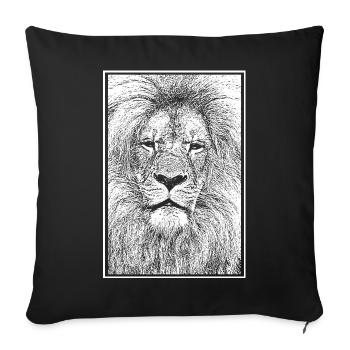 Magnificent lion - Sofa pillowcase 17,3'' x 17,3'' (45 x 45 cm) - black - Front
