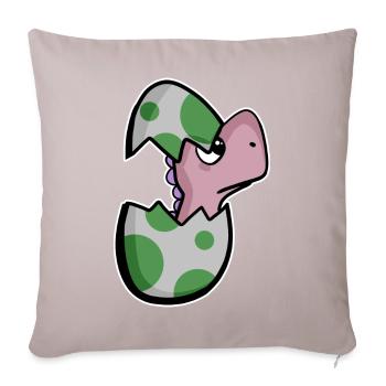 Dinosaure oeuf Dino bébé Motif - Housse de coussin décorative 45 x 45 cm - taupe clair - Devant