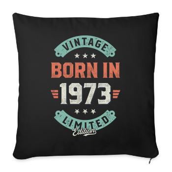 Millésime né en 1973 - Housse de coussin décorative 45 x 45 cm - noir - Devant