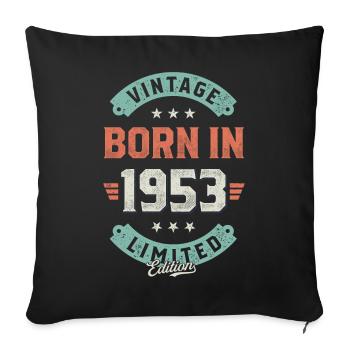 Millésime né en 1953 - Housse de coussin décorative 45 x 45 cm - noir - Devant