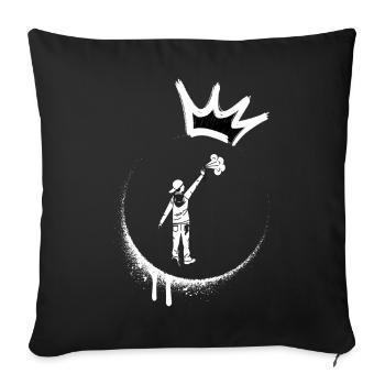 Crown Artist Graffiti - Sofa pillowcase 17,3'' x 17,3'' (45 x 45 cm) - black - Front