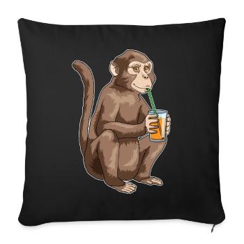 Affe Saft - Sofakissenbezug 45 x 45 cm - Schwarz - Vorne