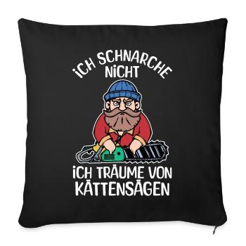 Bûcheron déclaration tronçonneuse boiseries bois - Housse de coussin décorative 45 x 45 cm - noir - Devant