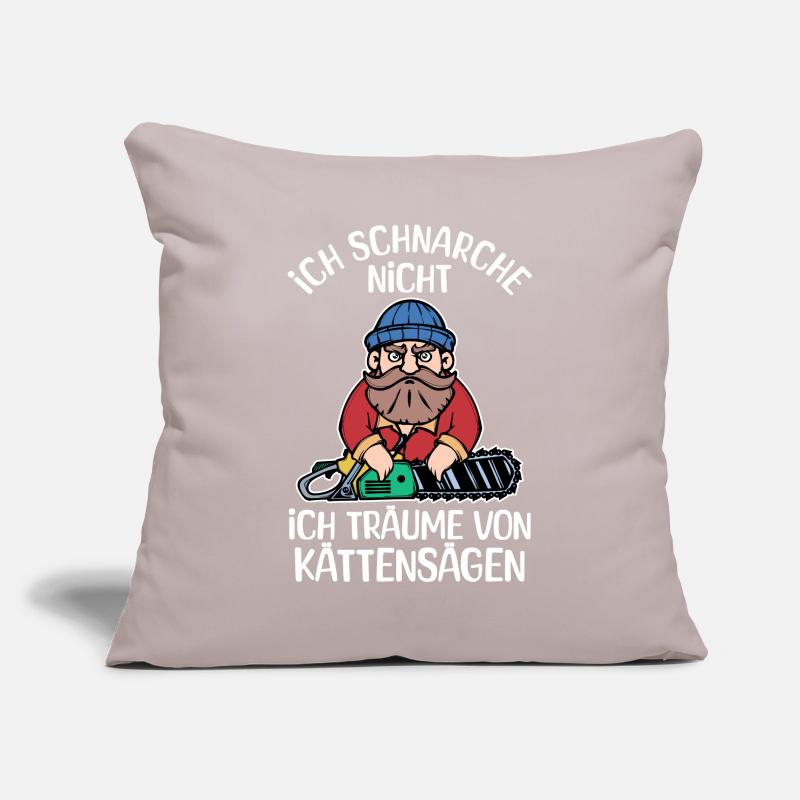 Bûcheron déclaration tronçonneuse boiseries bois Housse de coussin décorative 45 x 45 cm