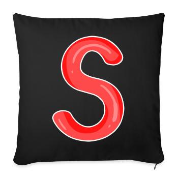 Letter S First letter - Sofa pillowcase 17,3'' x 17,3'' (45 x 45 cm) - black - Front