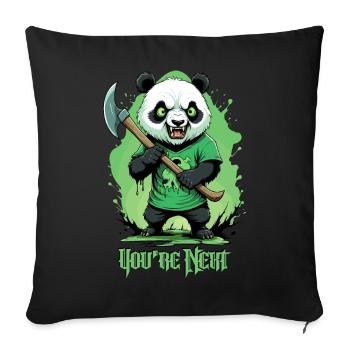 Zombie Panda - Sofa pillowcase 17,3'' x 17,3'' (45 x 45 cm) - black - Front